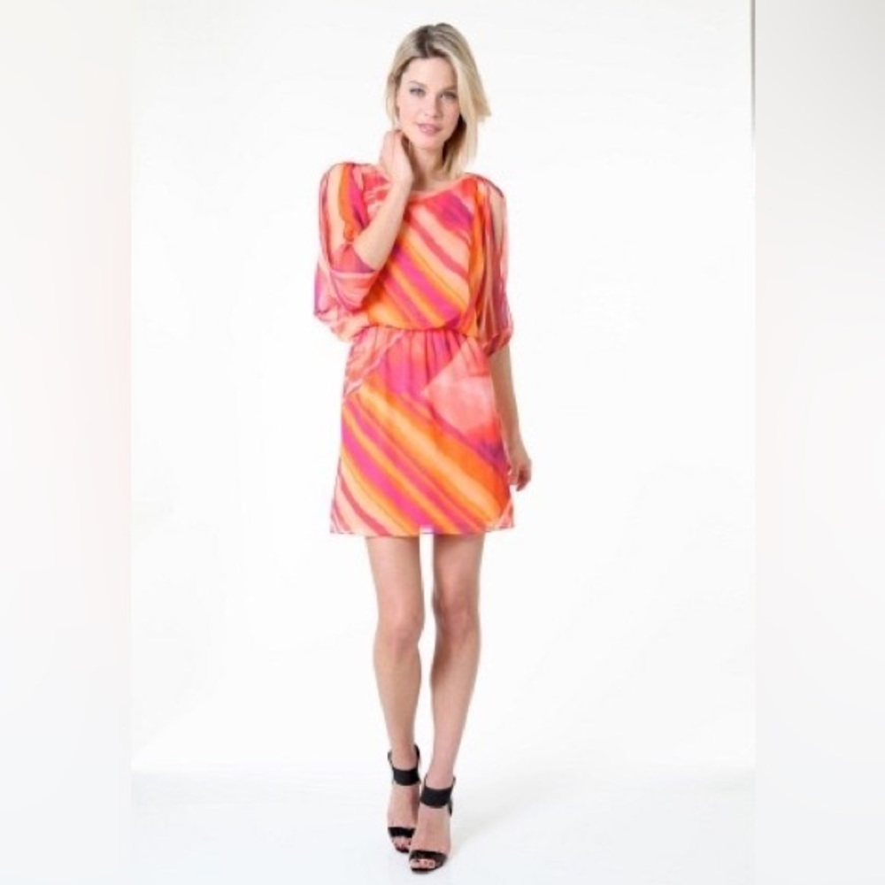 Sandra Darren batwing sleeve midi dress